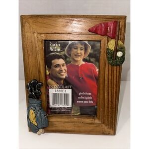 Vintage Allegro Intercraft Sport Theme Picture Frame 3.5"x 5" Photo Golf A30